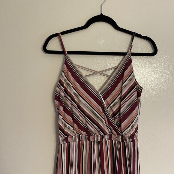 Maurices Women XS Stripe Sleeveless Strappy V-Neck Mid-Length Sundress - Picture 4 of 12